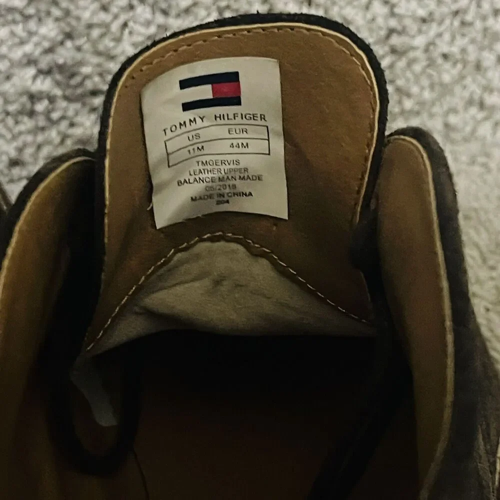 Tommy Hilfiger Gervis Suede Lace-Up Boot Size 11 Brown Olive